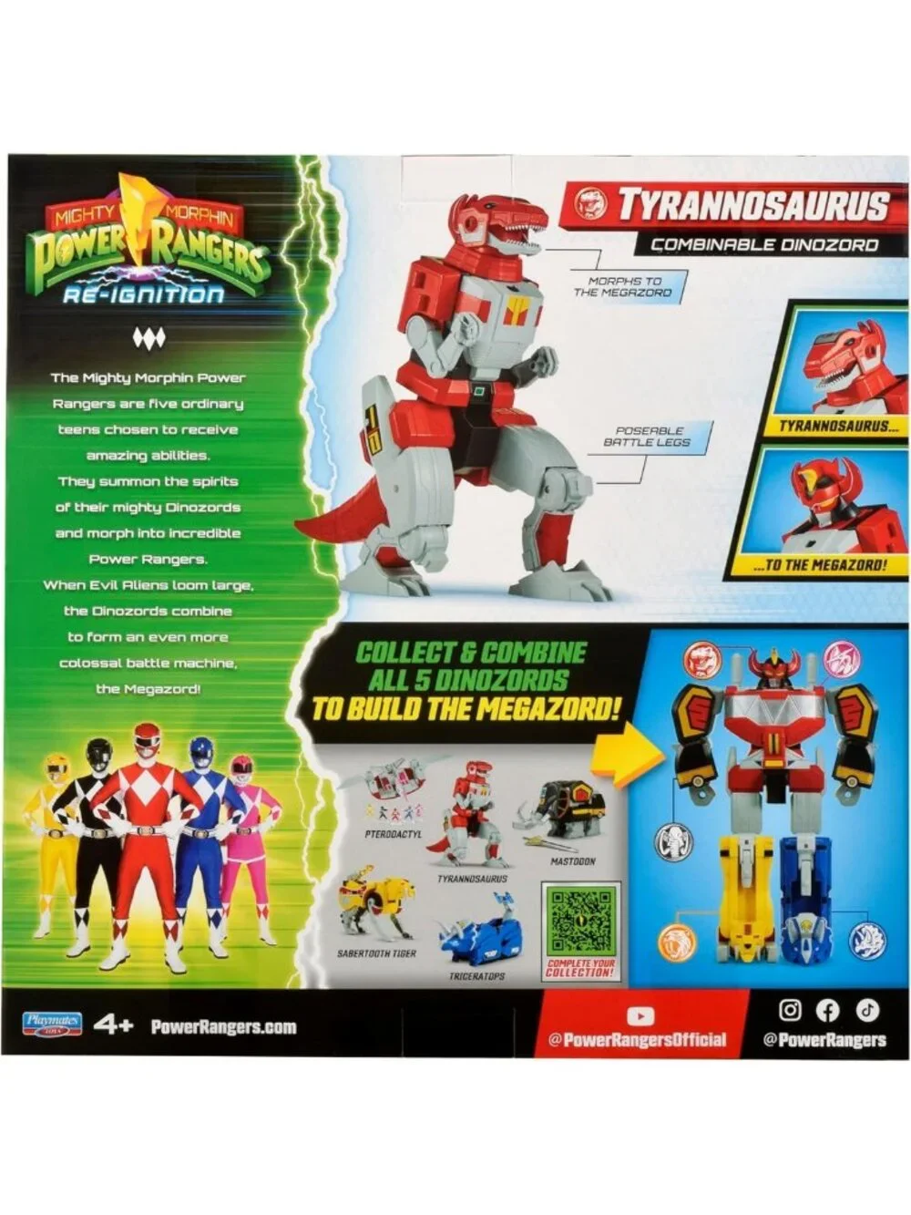 Mighty Morphin Tyrannosaurus Deluxe Dinozord - Combinable Power Rangers Toy